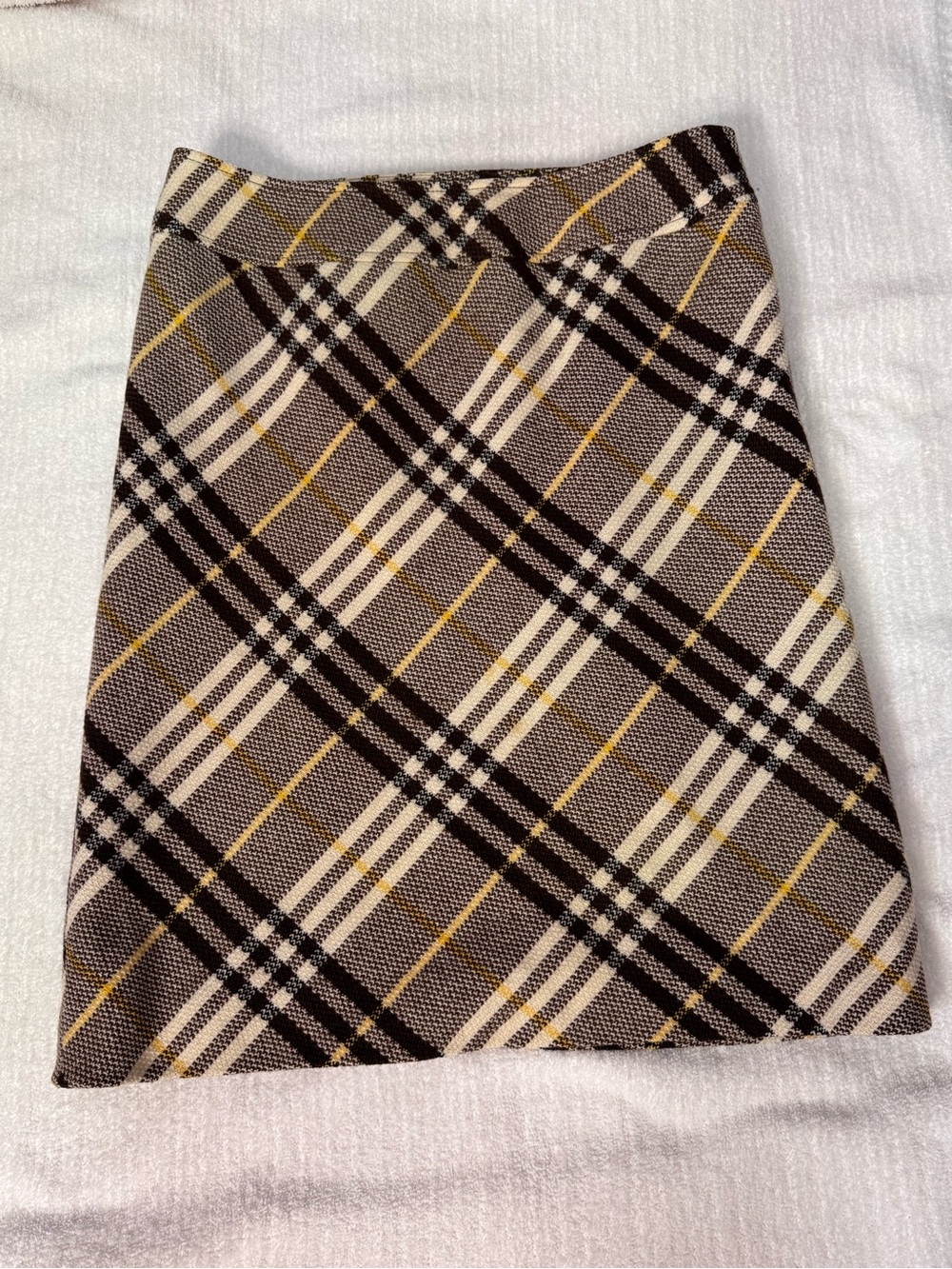 Burberry Tan, Brown and Cream Plaid Mini Skirt